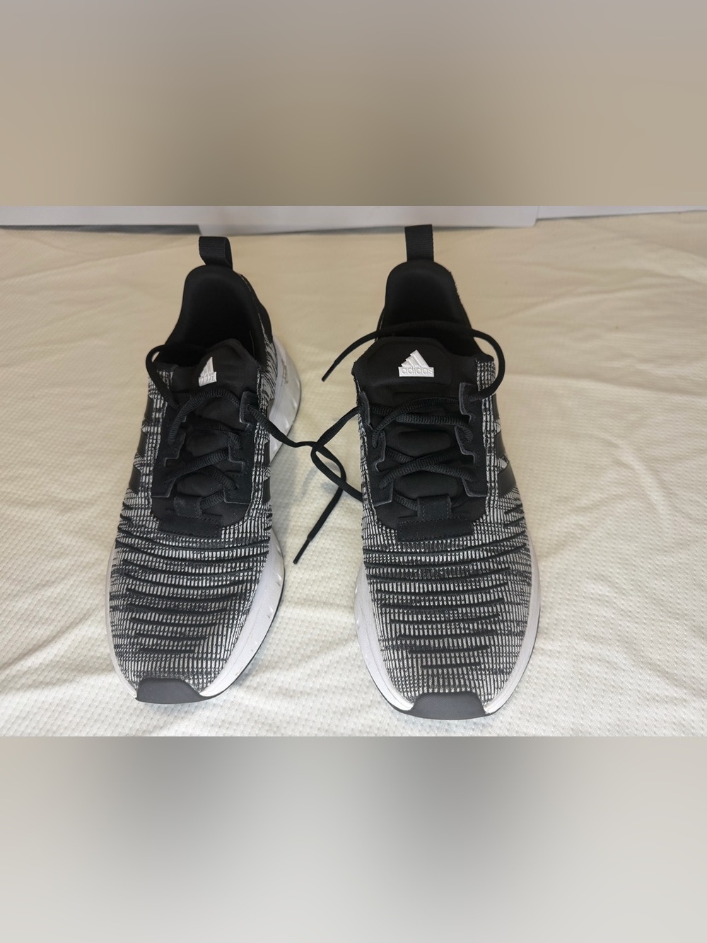 adidas Men’s Black and White Knit Sneakers